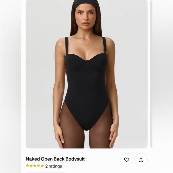 naked wardrobe Other - naked wardrobe Black Open Back Bodysuit